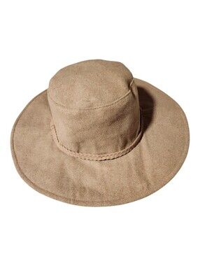 ASN Hat Womens The Harper Floppy Tan Oatmeal Felt Wool Blend Boho Wide Brim